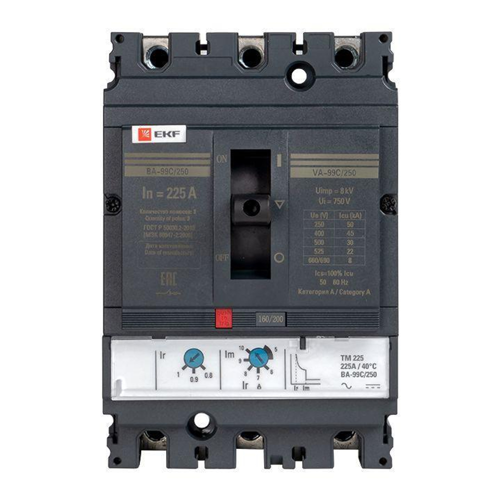 Выключатель автоматический 3п 250/225А 45кА ВА-99C Compact NS PROxima EKF mccb99C-250-225