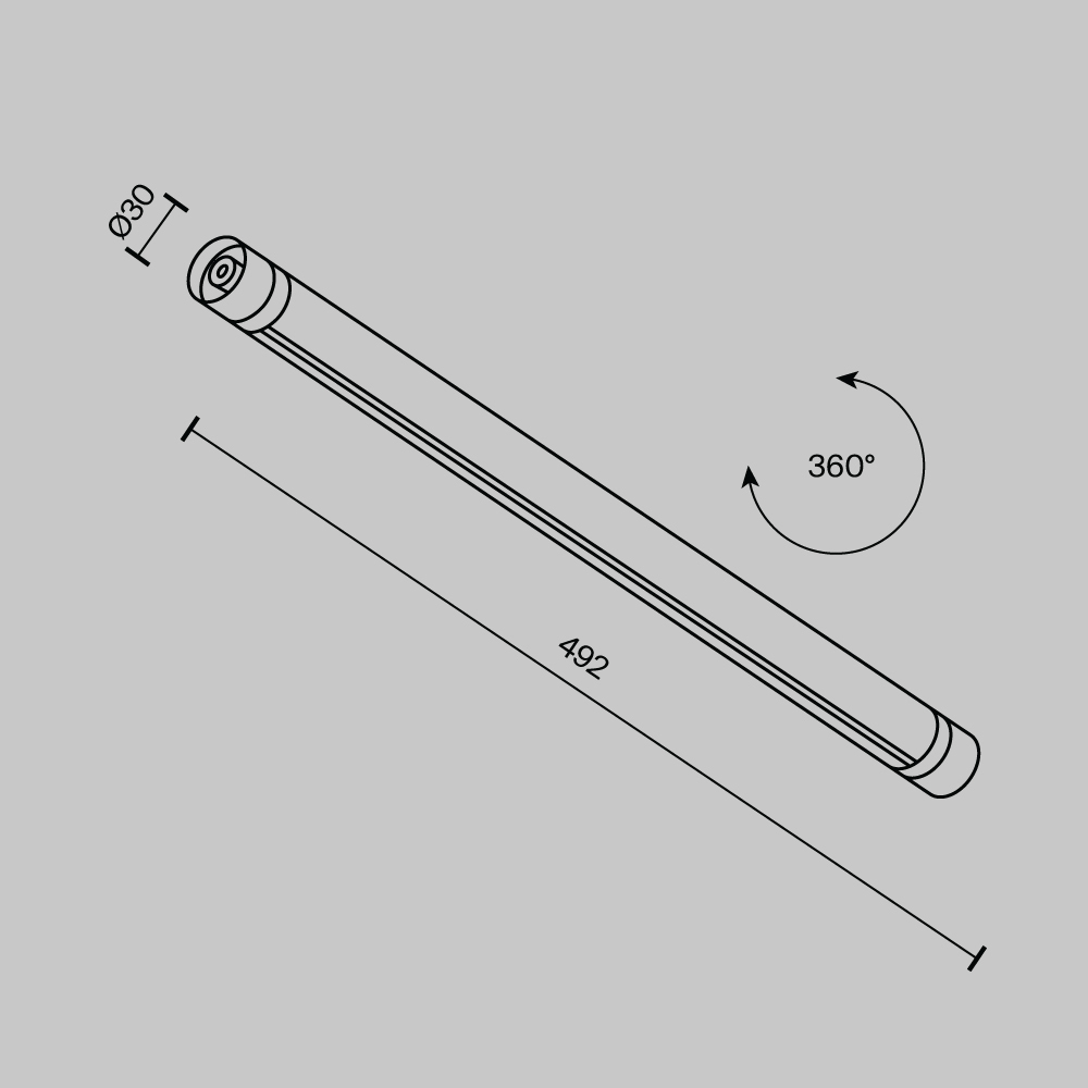 Шинопровод для системы Maytoni SHELF CA012-TRX-500-B 492мм