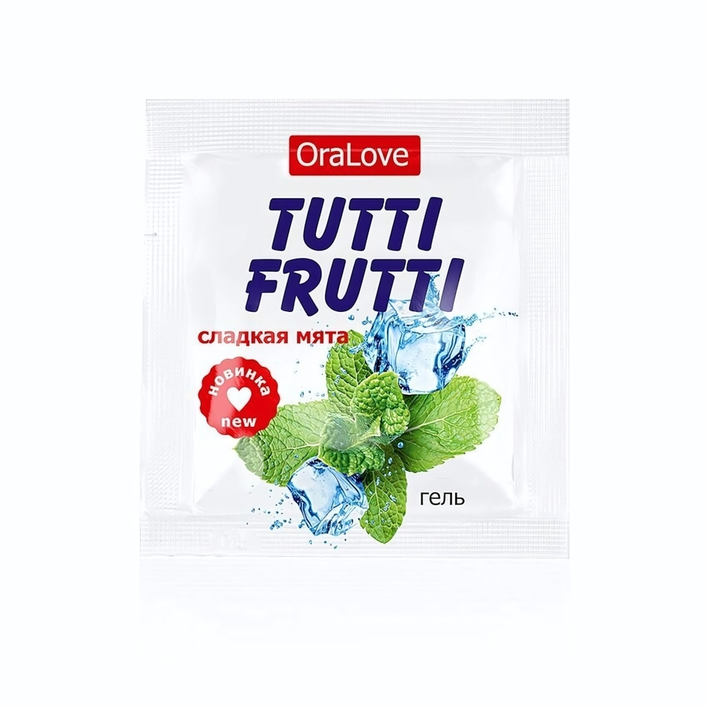 Саше гель-смазки Tutti-frutti со вкусом мяты - 4 гр.