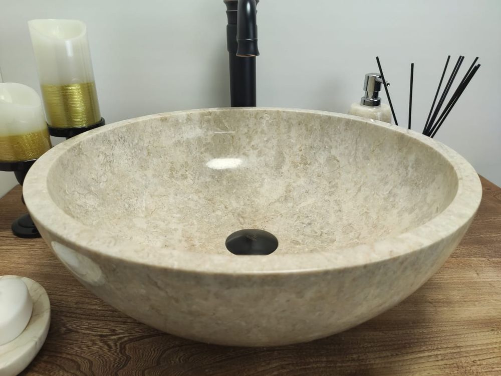 Раковина из мрамора Bowl Cream BM-60342 45x45x15 из натурального камня
