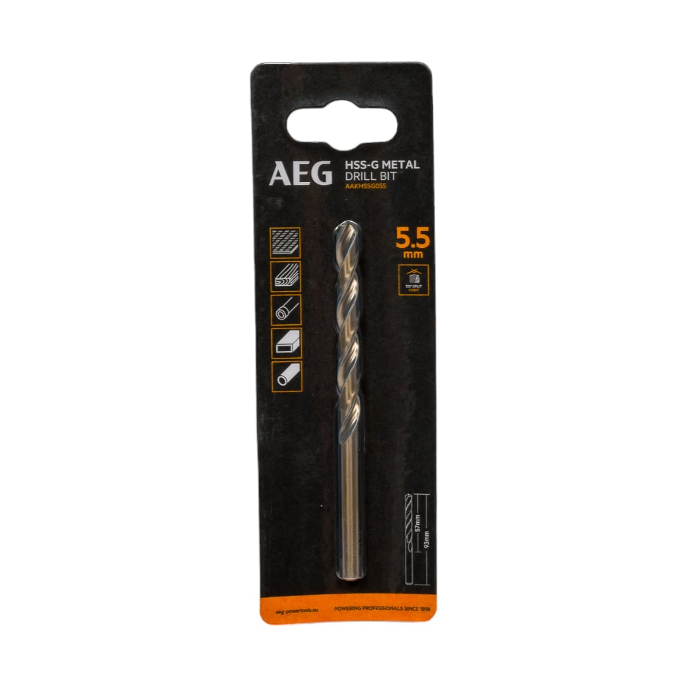Сверло по металлу HSS-G (5.5х57х93 мм) AEG AAKHSSG055 4932479311