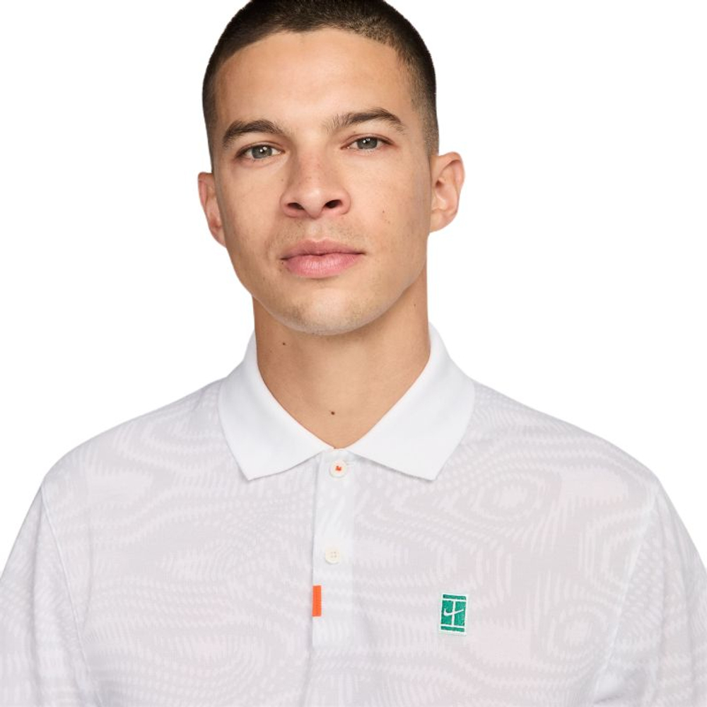 Мужское теннисное поло Nike Dri-Fit Heritage Printed - white/white