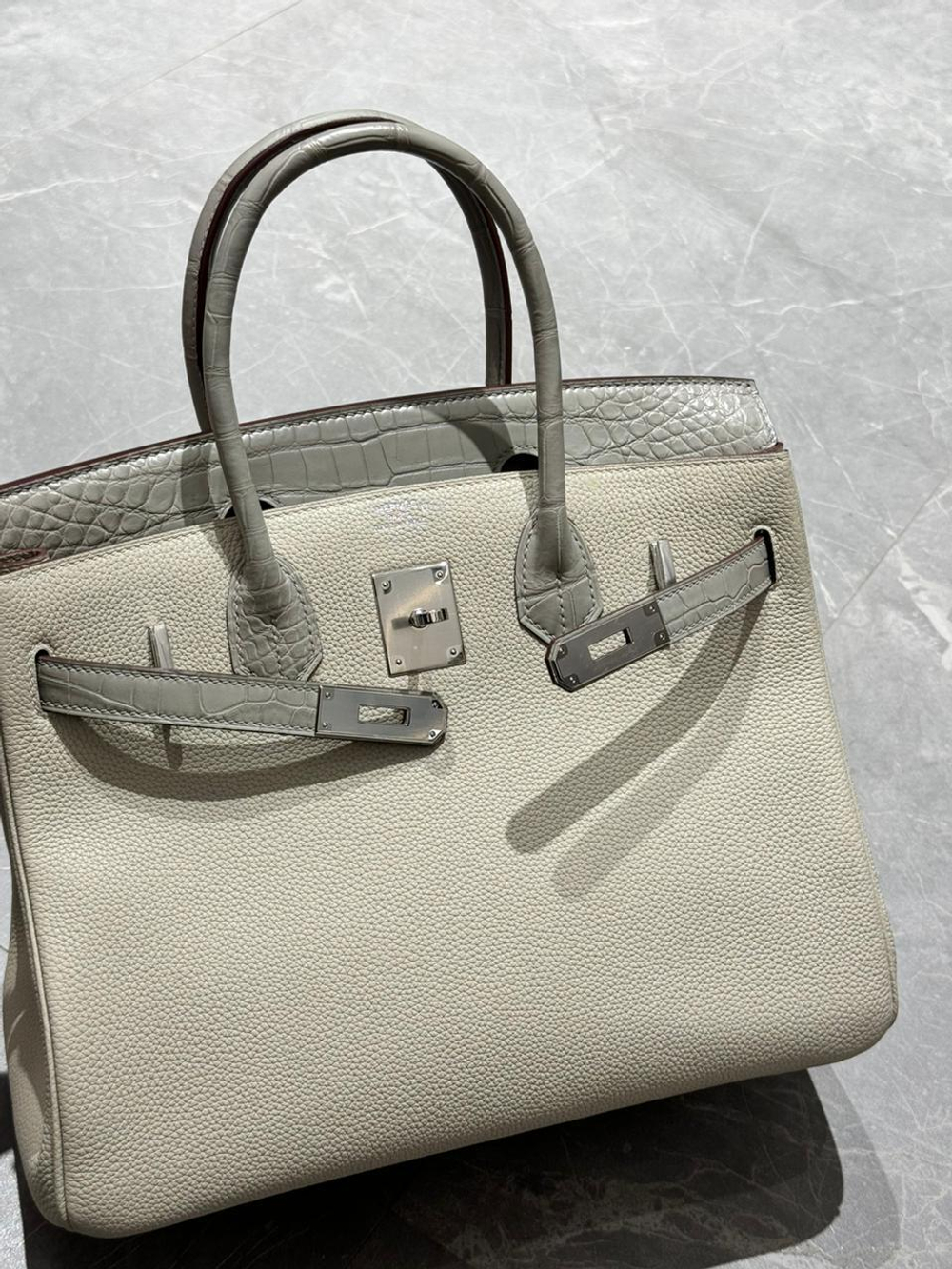 Сумка Hermes из кожи крокодила 30 см