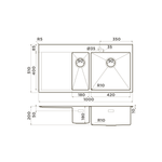 Мойка Omoikiri Akisame 100-2-R-GM нерж. сталь | Вороненая сталь