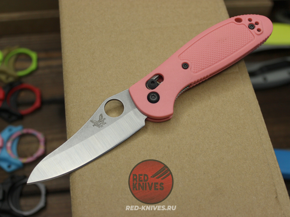 Нож Benchmade 555 Griptilian Mini - розовый нейлон, клинок стоунвош