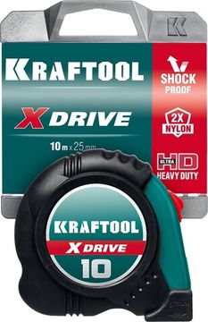 KRAFTOOL X-Drive, 10 м х 25 мм, рулетка (34122-10)