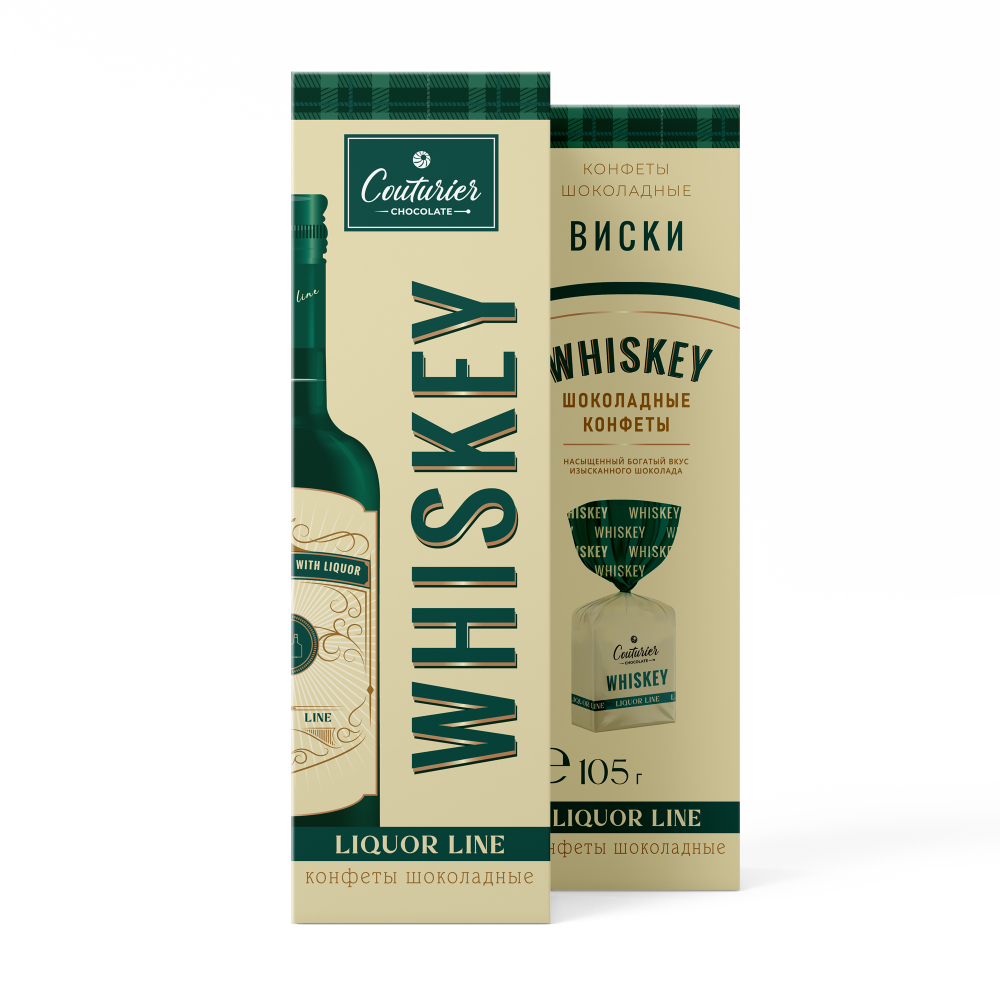 Набор конфет "LIQUOR LINE" Шоколадные конфеты со вк. "WHISKEY" 105 гр*12 шт