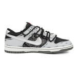 Nike Dunk Slip Resistant Abrasion Resistant Low top Skateboard Shoes Men"s Black Gray Silver