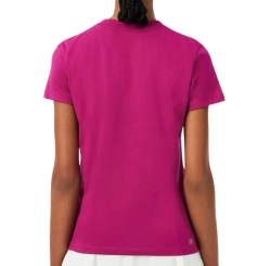 Женская теннисная футболка Lacoste Ultra Dry Technical Cotton Sport - fuchsia pink