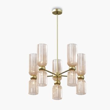 Подвесной светильник 10*Е14 MOD302PL-10CG золото/коньячный Antic Modern Maytoni