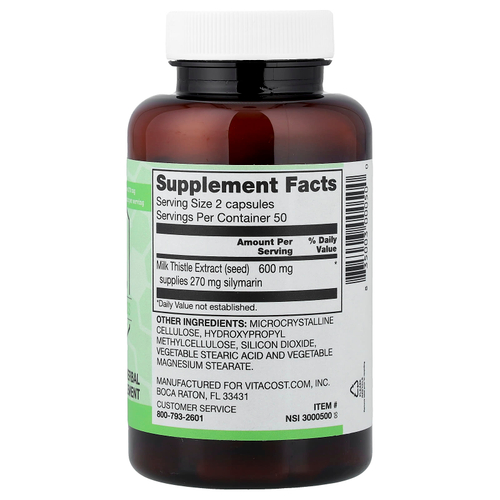 Vitacost, Milk Thistle Extract, 100 Capsules (300 mg per Capsule)