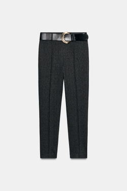 ZARA ЛЕГИНСЫ СО СТРОЧКОЙ И ПОЯСОМ, ТЕМНО-СЕРЫЙ