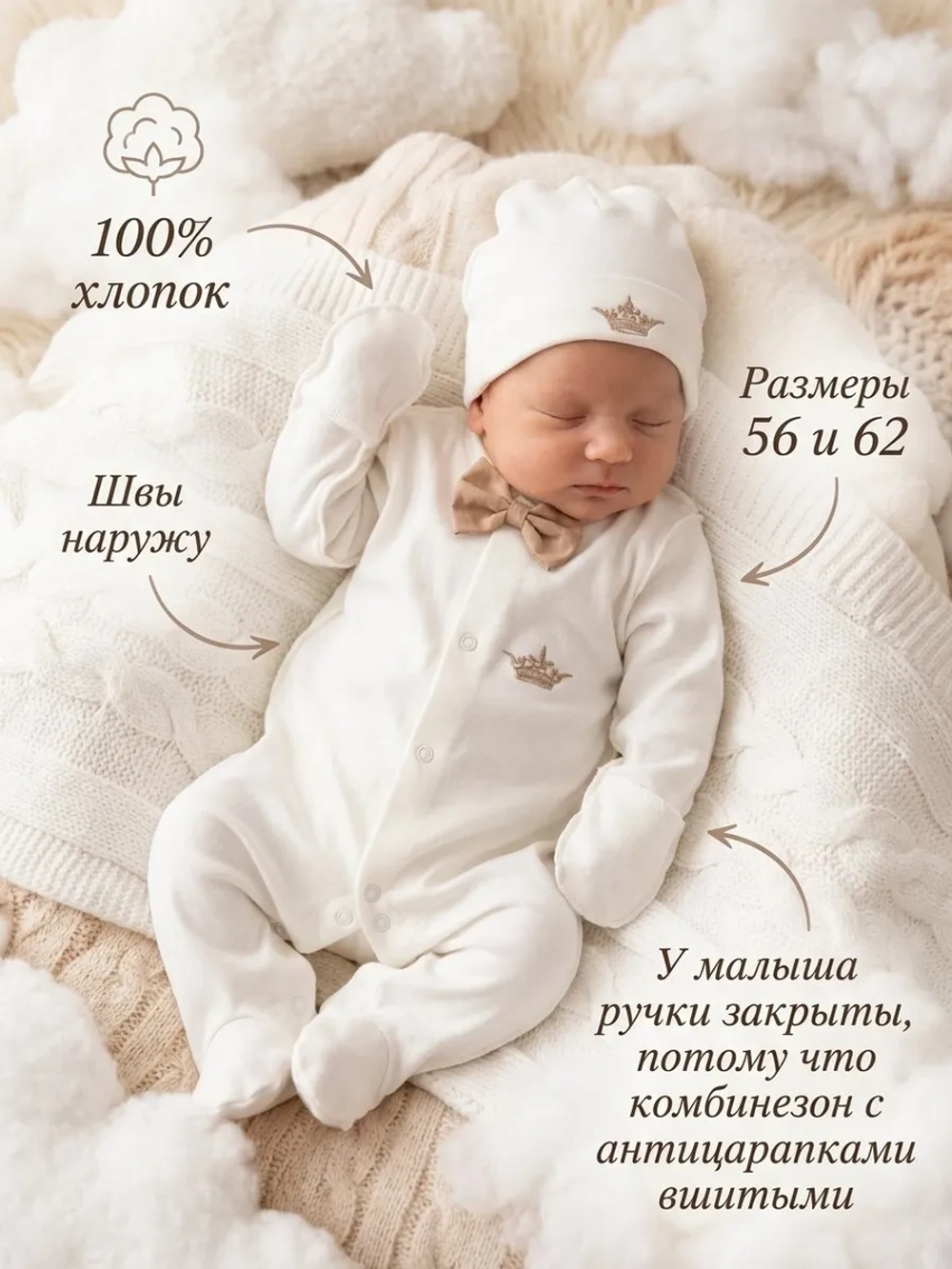 Комбинезон для новорожденных нательный