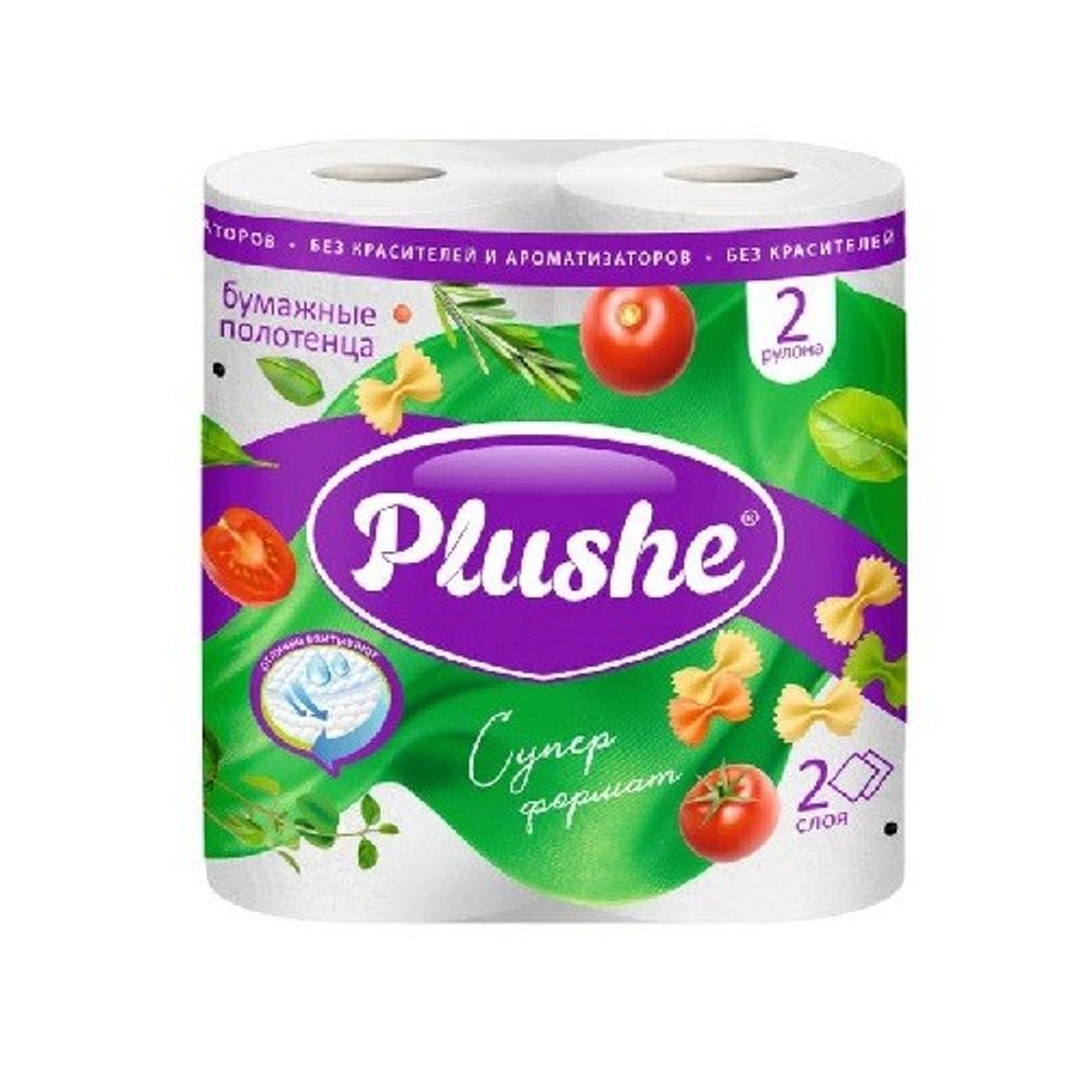 Полотенца бумажные Plushe Super Light 2сл. 2 рулона