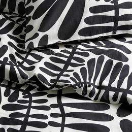 Комплект постельного белья IKEA MAJSMOTT (МЕЙДЖСМОТТ), Односпальный, Черно-белый, 150x200, 50x80 см