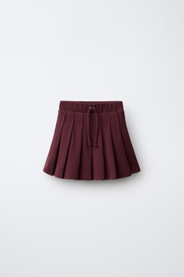 ZARA ЮБКА В СКЛАДКУ, БАКЛАЖАННЫЙ
