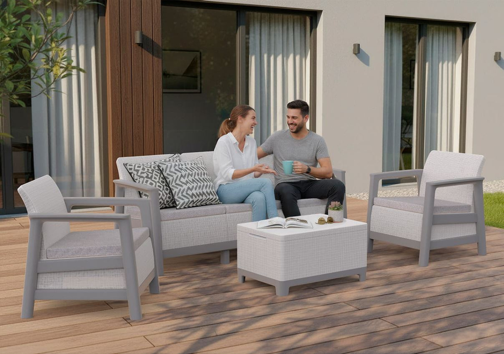 Комплект мебели Сканди (Scandi Linea 3 Seater Set) пепельно-серый
