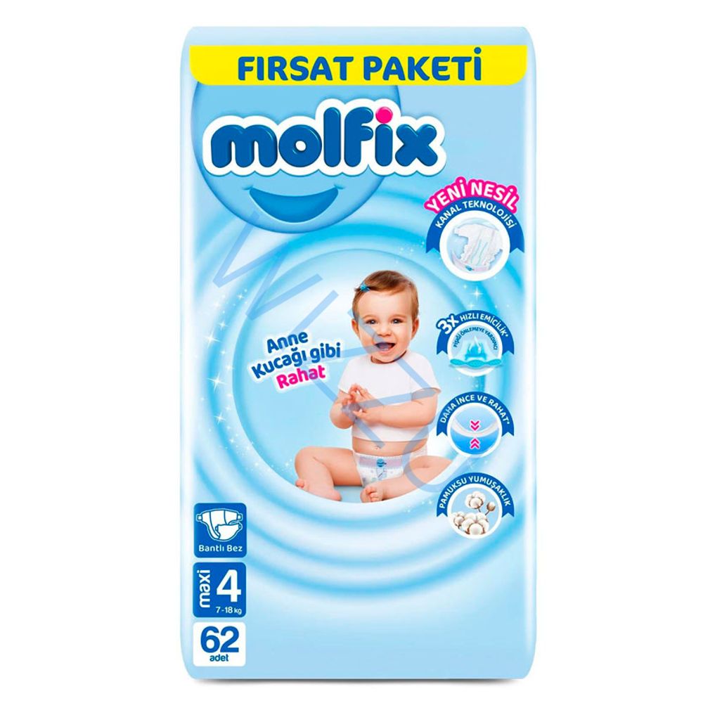 ПОДГУЗНИКИ "MOLFIX" 6-КА  62ШТ/2ШТ В УПАК