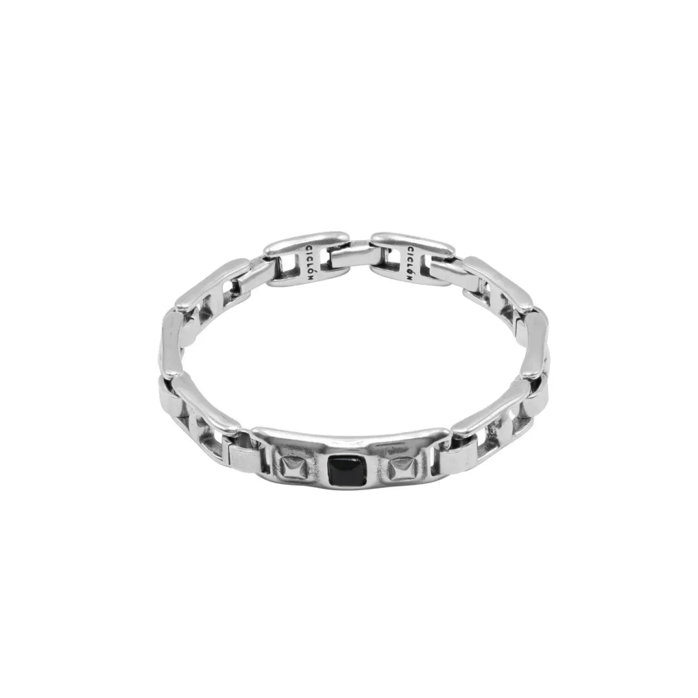 Браслет Ciclon, Mini Metal Kubik, металл, с муранским стеклом, CN-243110 (черный, 19,5)
