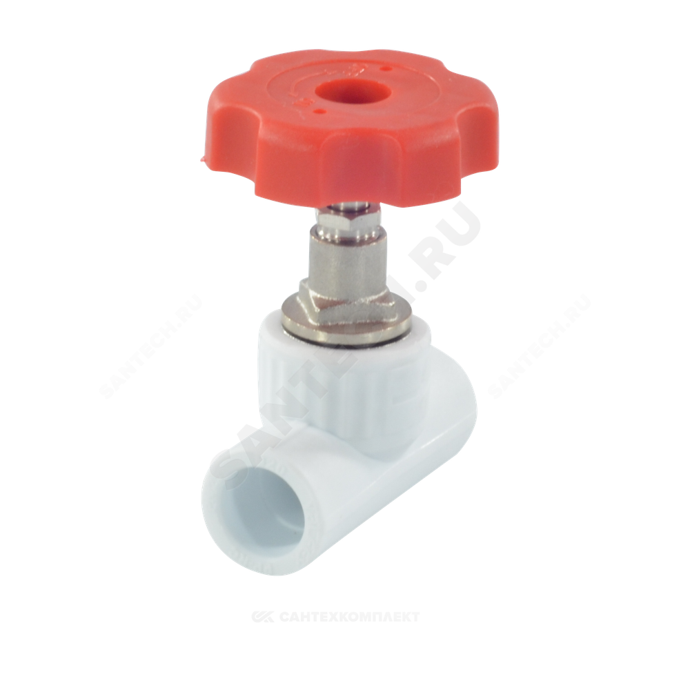 Клапан (вентиль) PP-R запорный белый Дн 25х90гр внутренняя пайка VALFEX 10146025