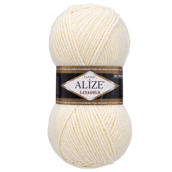 Пряжа Alize (Ализе) Lana Gold / уп.5 мот. по 100 г, 240м, 062 молочный A