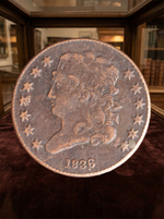 1/2 цента Полцента 1836 года США Копия монеты медь патина
