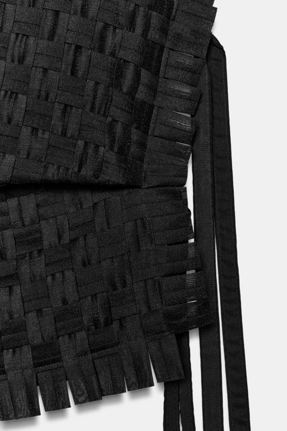 ZARA АCИММЕТРИЧНЫЙ ТОП — ZW COLLECTION, ЧЕРНЫЙ