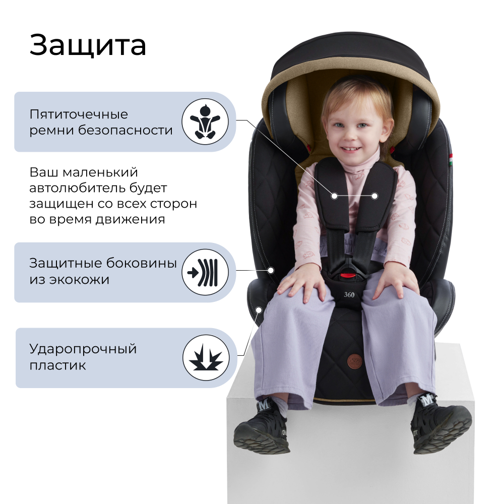 Автокресло поворотное группа 0123 (0-36) Sweet Baby Suburban 360 Isofix Brown