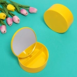 Зеркало настольное с органайзером для косметики «Beauty», цвет желтый, 16,5*17см