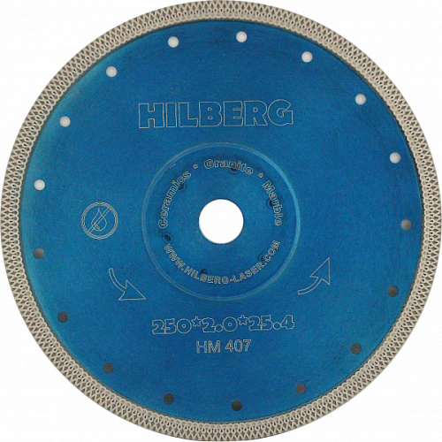 Диск алмазный отрезной 250*25,4/22,23 мм Hilberg Турбо ультратонкий х-тип (1 шт.) Hilberg