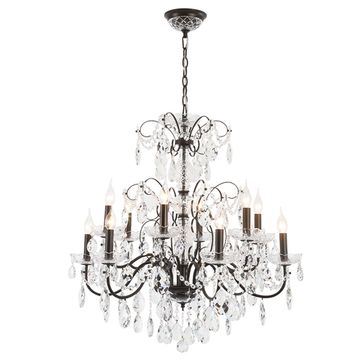 Хрустальная подвесная люстра Е14 Odelis SP12 Brown коричневый Crystal Lux
