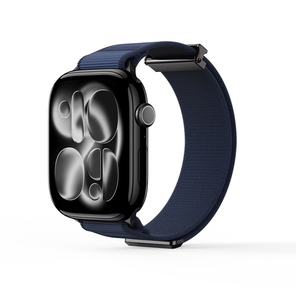 Ремешок синего цвета с магнитной фиксацией для смарт часов Apple Watch размером 42, 44, 45, 46, 49MM, серия Strap (YM Series) от Dux Ducis