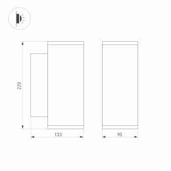 Светильник LGD-FORMA-WALL-TWIN-R90-2x12W Warm3000 (WH, 44 deg, 230V) (Arlight, IP54 Металл, 3 года) 037252
