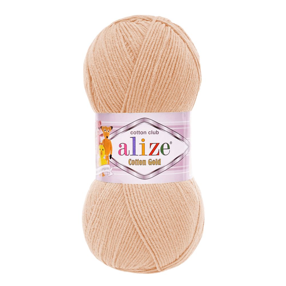 Пряжа Alize (Ализе) Cotton Gold / уп.5 мот. по 100 г, 330м, 964 абрикосовый крем