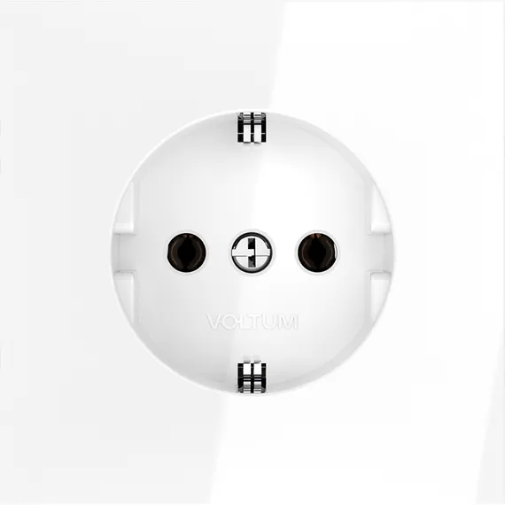 Розетка с заземлением Voltum S70 Белый глянцевый VLS040101
