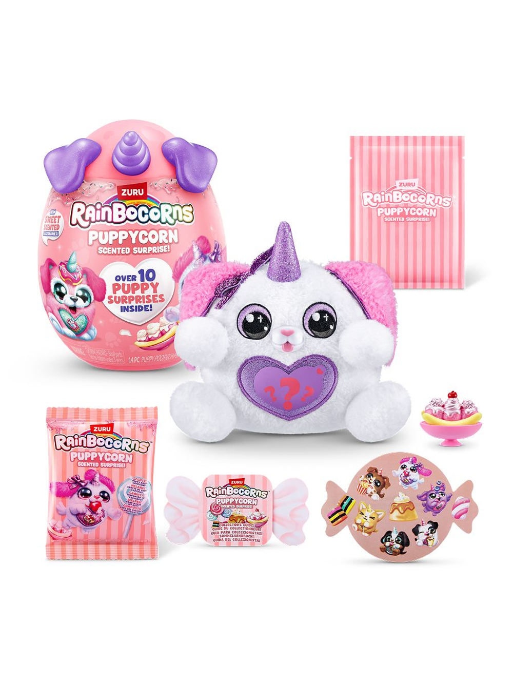 Мягкая игрушка Rainbocorns Puppycorn Серия 8, фиолетовый