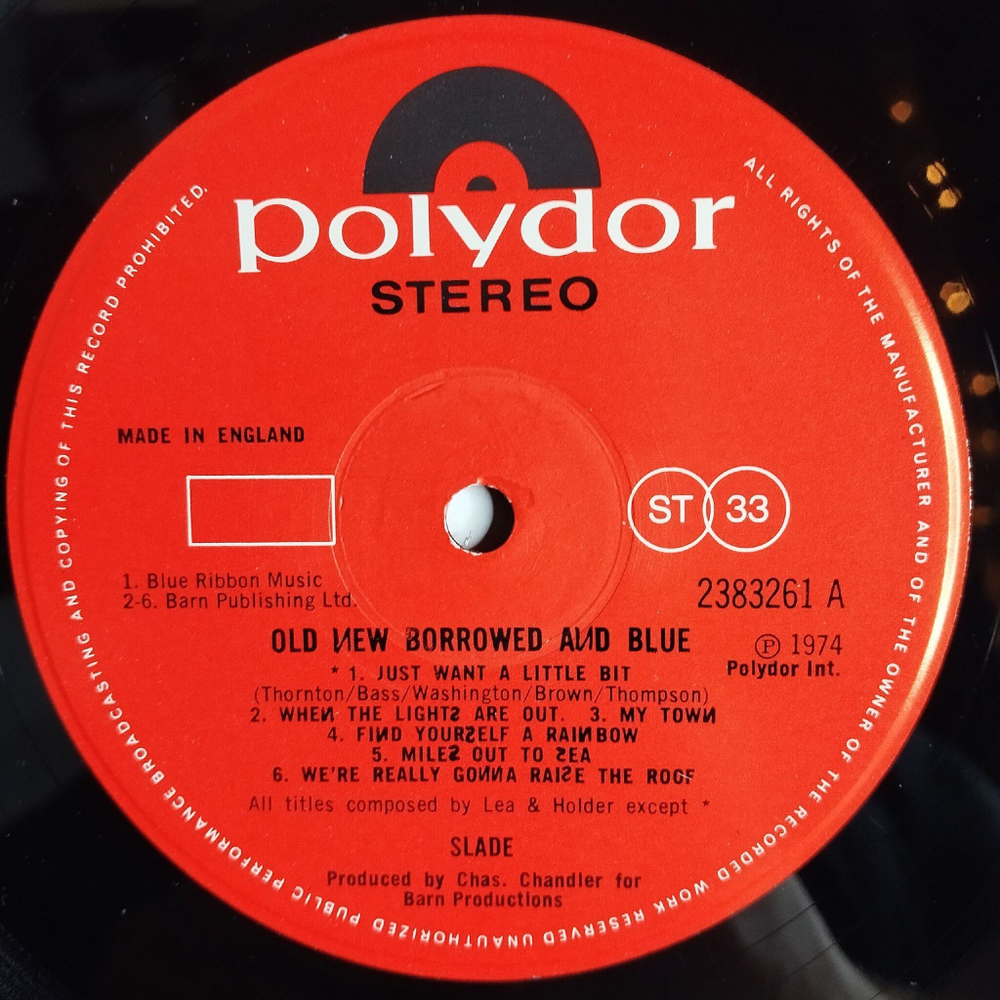 Винтажная виниловая пластинка LP Slade Old New Borrowed And Blue (UK 1974) My Town