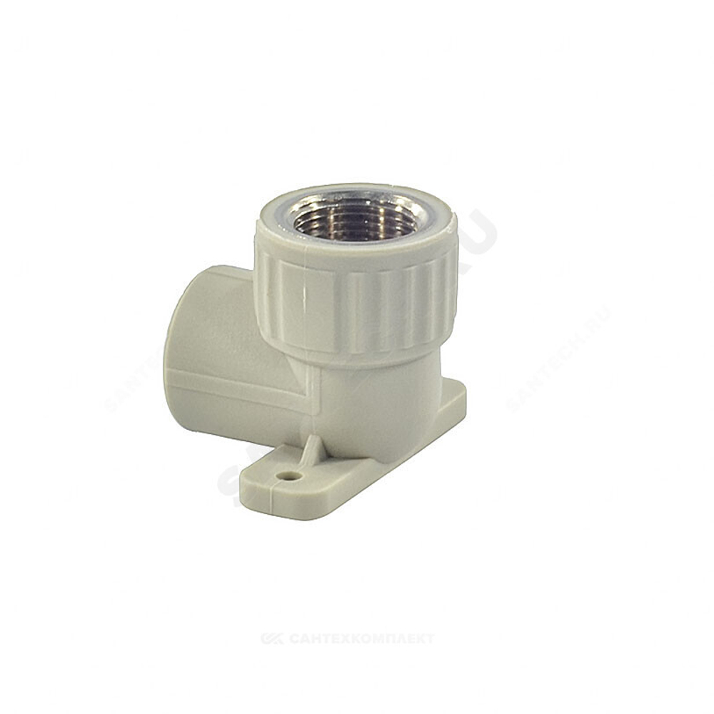 Угольник PP-R комбинированный серый Дн 25х3/4" ВР с креплением VALFEX 10120125Г