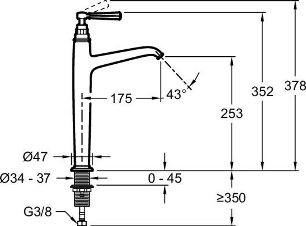Смеситель для раковины Jacob Delafon Cleo E24309-CP