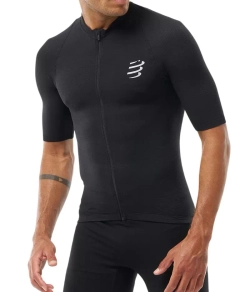 Мужская теннисная футболка Compressport Trial Racing Postural SS Top - black