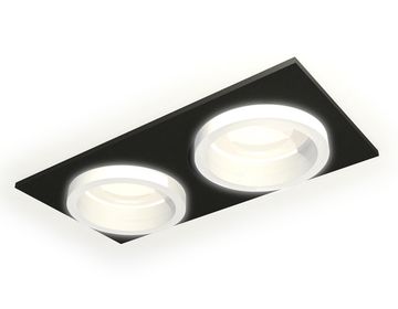 Комплект встраиваемого светильника с акрилом 2*GU5.3 MR16 XC6526064 SBK/FR чёрный песок/белый матовый (C6526, N6245) DIY System Complects Ambrella