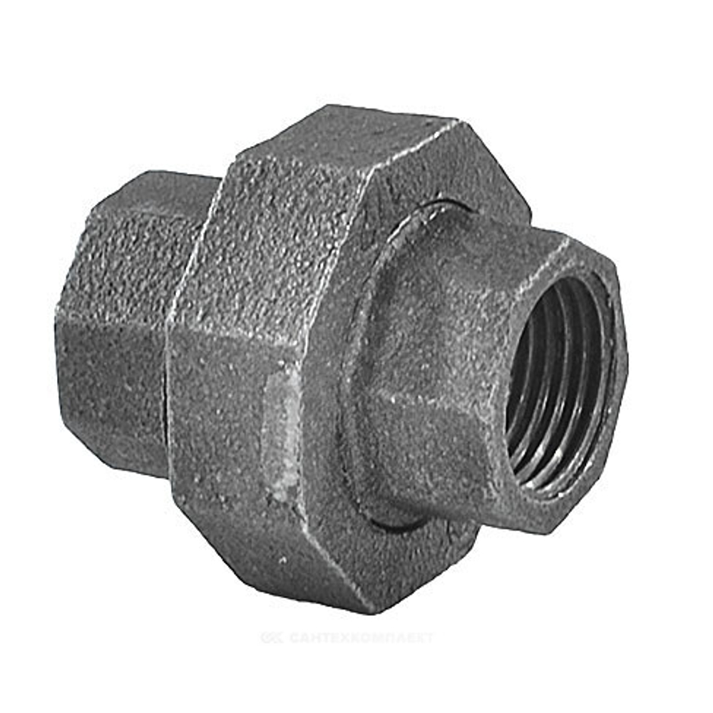 Соединитель прямой американка чугун Ду 15 (1/2") ВР/ВР Fittex