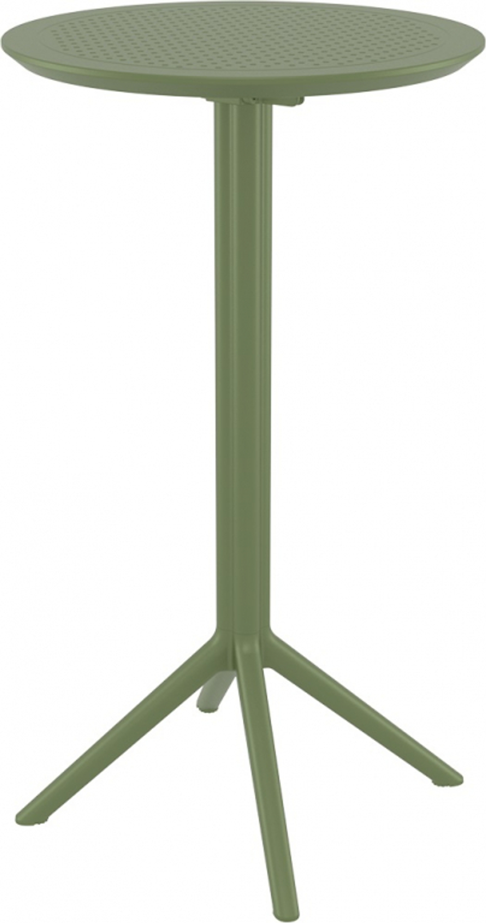 Стол пластиковый барный складной Siesta Contract Sky Folding Bar Table 60, оливковый