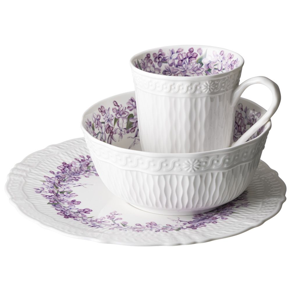 НАБОР ПОСУДЫ ОБЕДЕННЫЙ LEFARD "LILAC" 3 ПР. (КОР=8НАБ.)