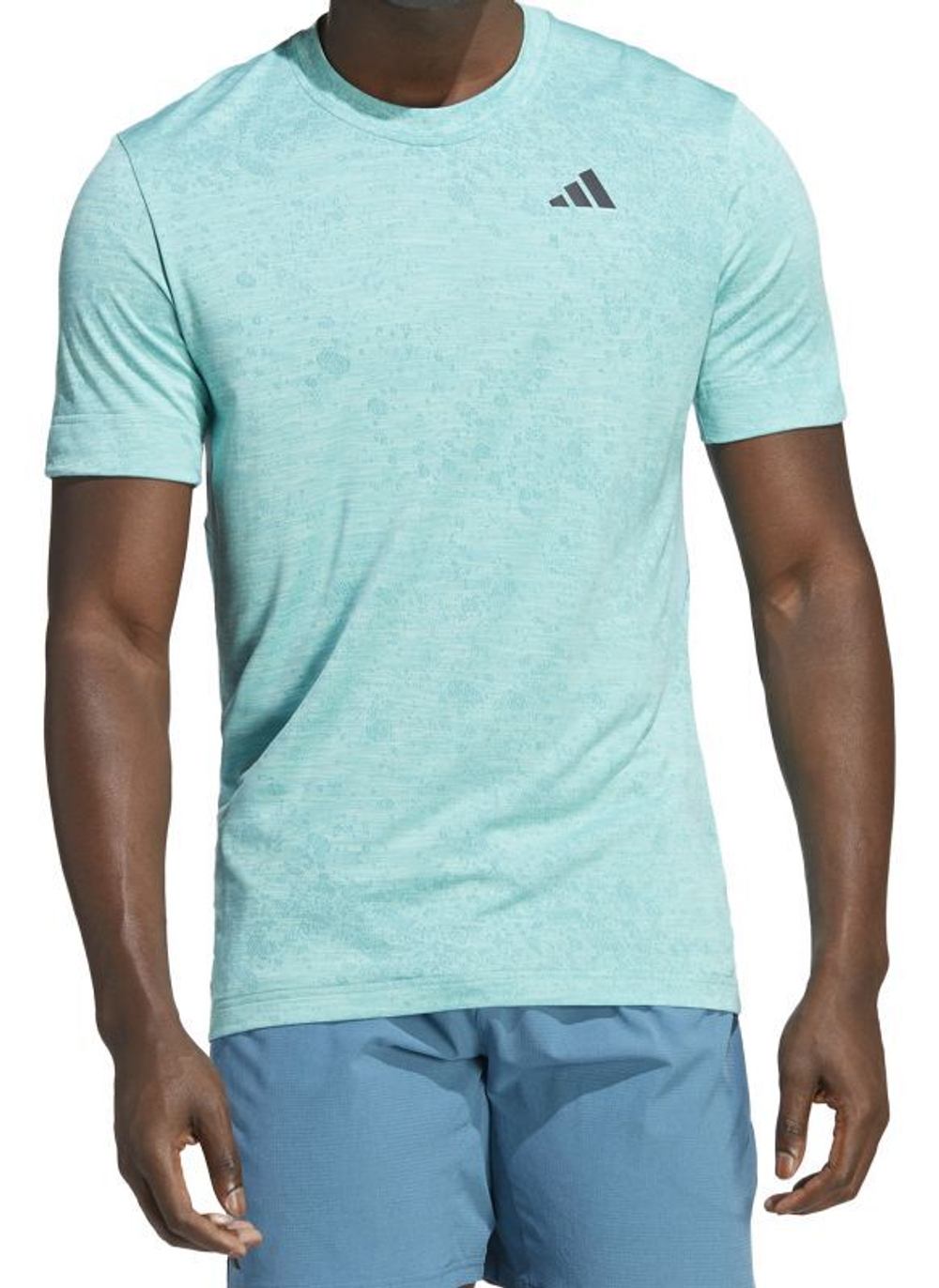 Мужская теннисная футболка Adidas Tennis Freelift T-Shirt - preloved blue/black