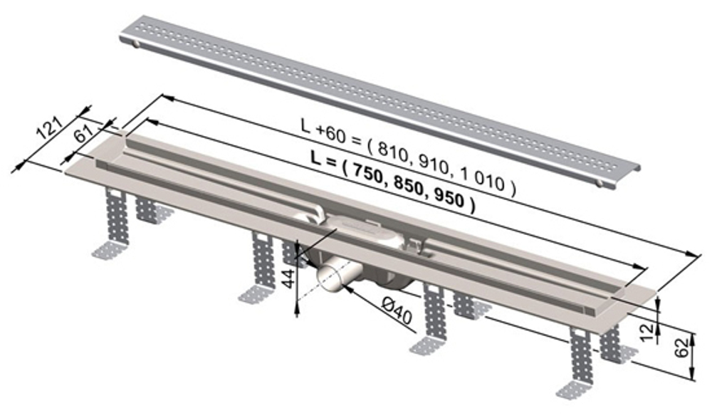 Душевой трап Alcaplast 650 мм APZ9-650M Simple