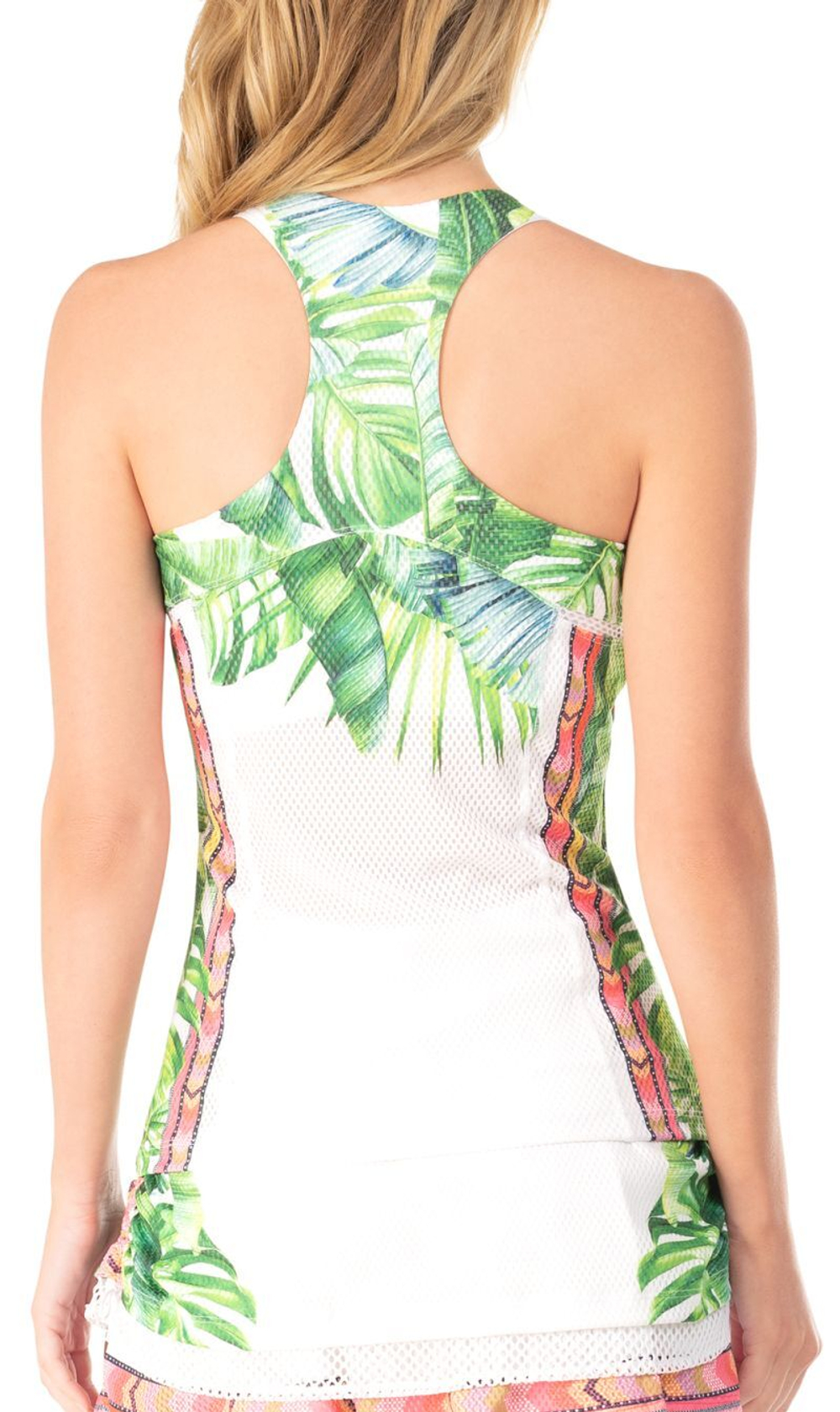 Женский топ теннисный Lucky in Love Palm Island Tank With Bra - белый
