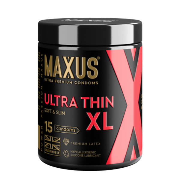 Презервативы MAXUS Ultra Thin XL №15 с железным кейсом, ультратонкие увеличенные X-Edition, 15 шт