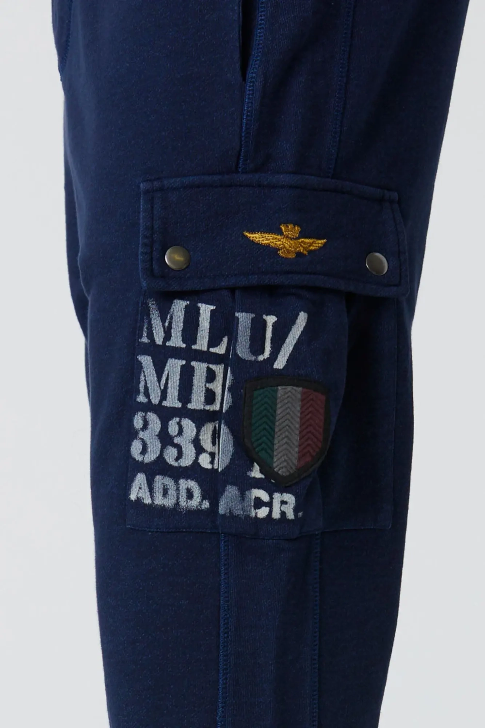 Брюки муж. карго AERONAUTICA 878 синий джинс