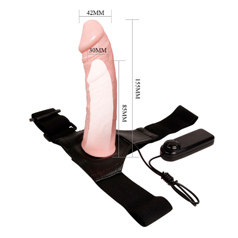 Мужской вибрострапон 15,5см на ремнях Baile Ultra Passionate Harness BW-022050